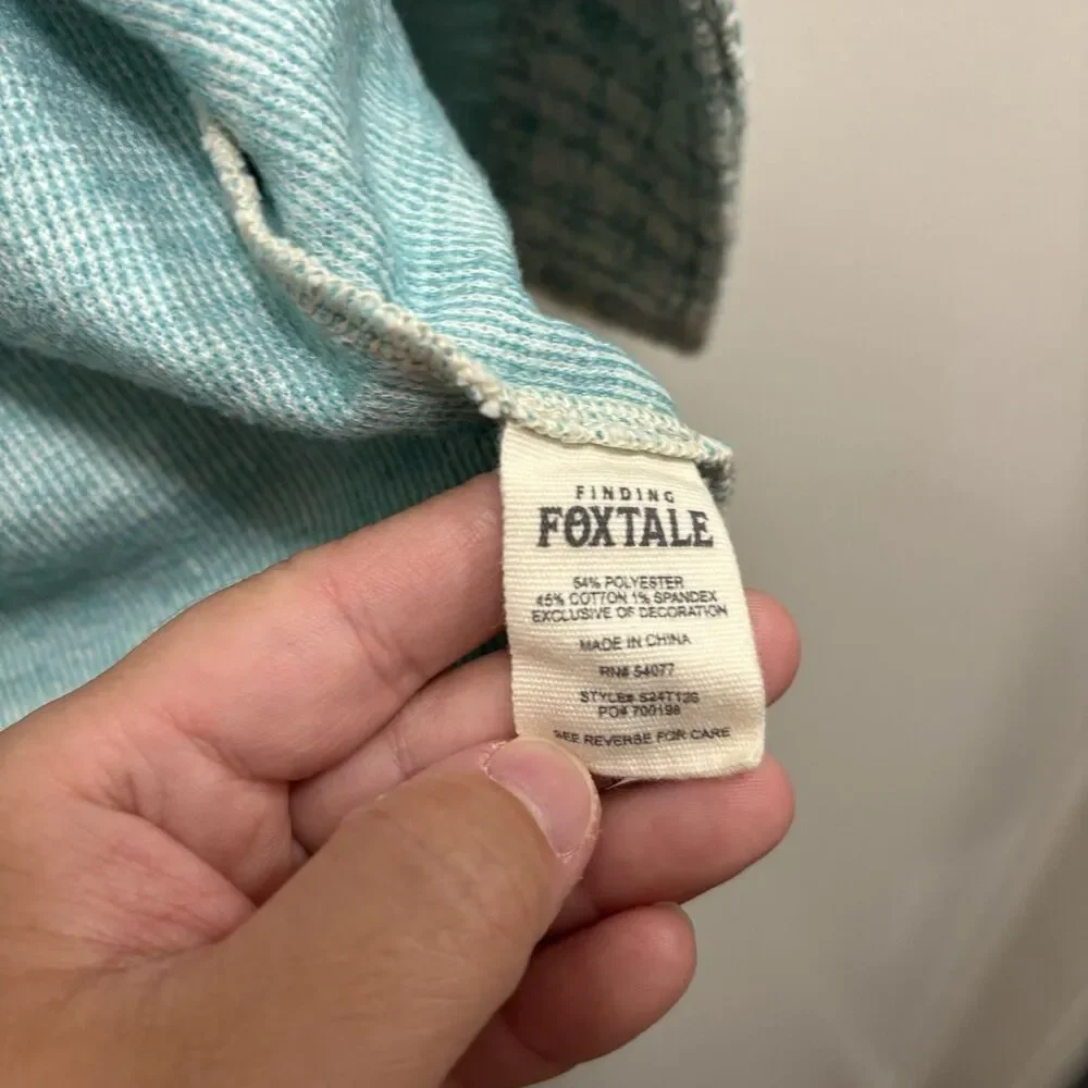 Finding Foxtale Girls Sz 12 Light Blue Twee Knit Jacket Pink Buttons Cropped
